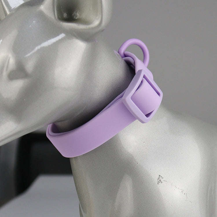 Adjustable Leash Dog Collar Waterproof Pet Traction Coil, Size: M(Navy Blue)