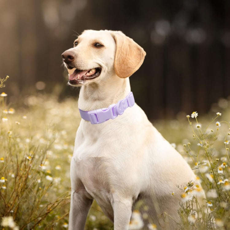 Adjustable Leash Dog Collar Waterproof Pet Traction Coil, Size: L(Navy Blue)