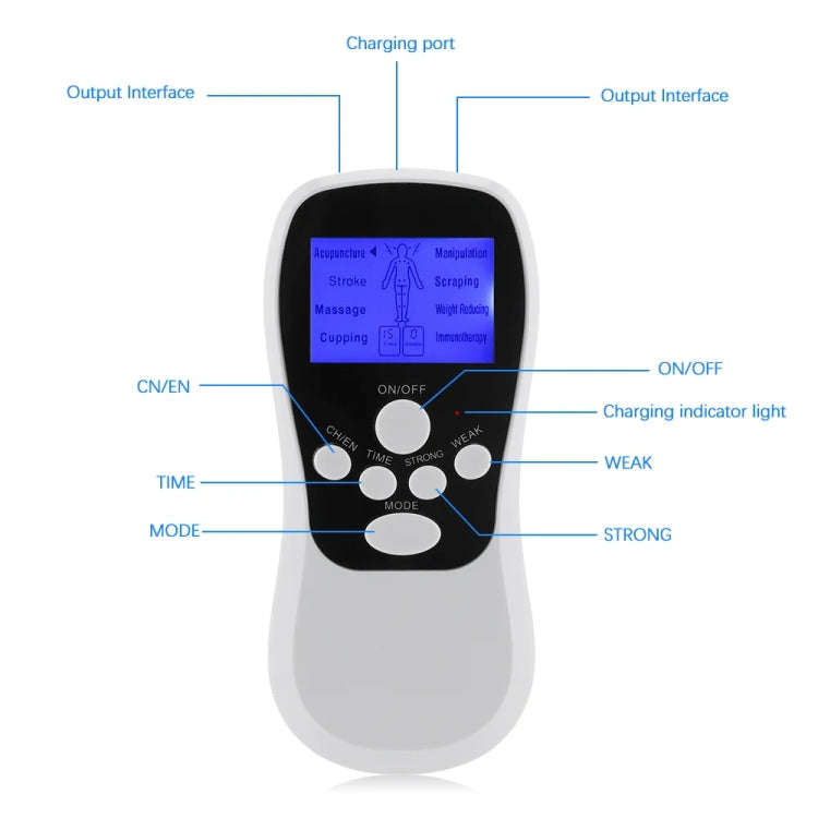 Multifunctional Low Frequency Pulse Meridian Physiotherapy Massage Instrument, Color: Blue Standard