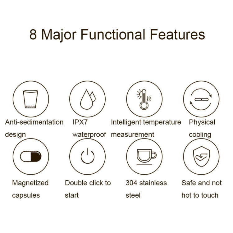 JB-01 Intelligent Temperature Measuring Magnetic LCD Digital Display Automatic Mixing Cup(White)