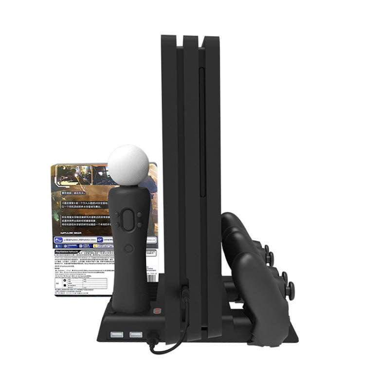For PS4/PS4 Pro/PS4 Slim Host iplay Dual-seat Charging Multi-function Cooling Base Storage Bracke...