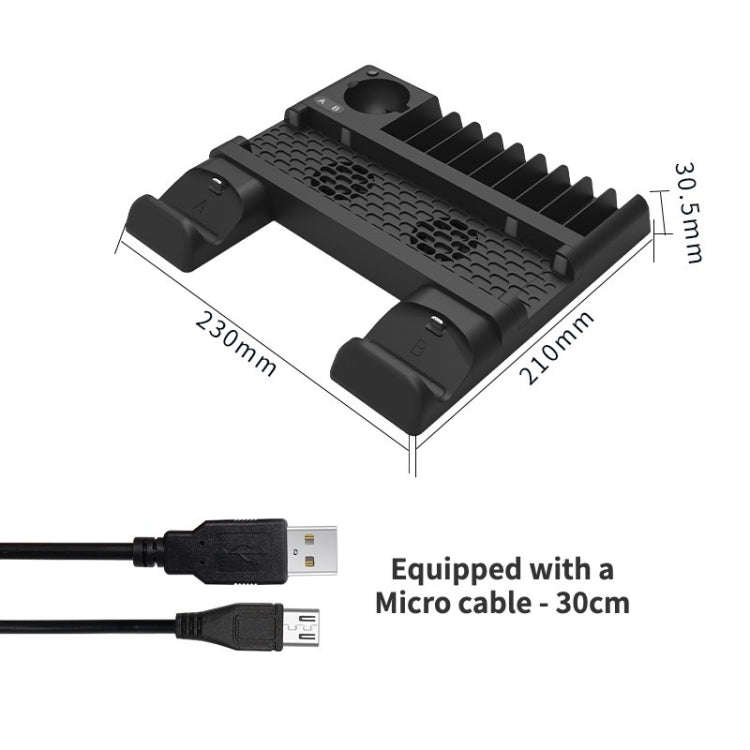 For PS4/PS4 Pro/PS4 Slim Host iplay Dual-seat Charging Multi-function Cooling Base Storage Bracke...