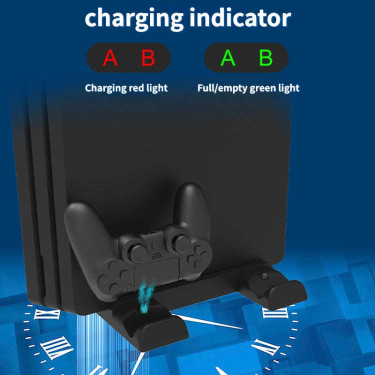 For PS4/PS4 Pro/PS4 Slim Host iplay Dual-seat Charging Multi-function Cooling Base Storage Bracke...