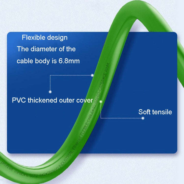 12m CAT6 Double Shielded Gigabit Industrial Cable Vibration-Resistant And Highly Flexible Drag Ch...