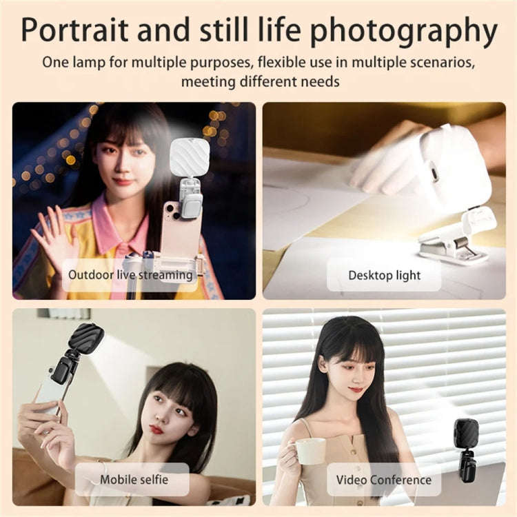 LED Mobile Phone Live Beauty Fill Light USB Charging Camera Pocket Light(Black)