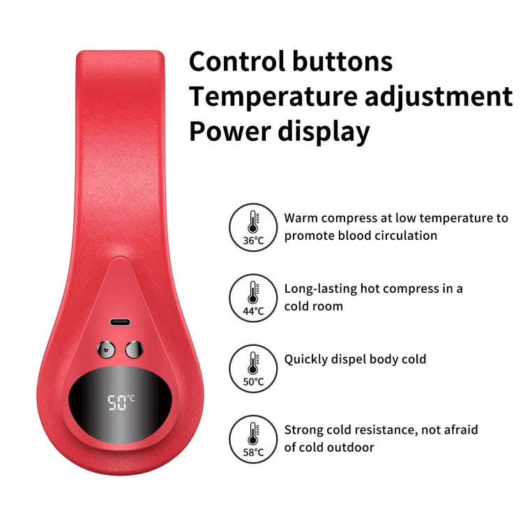 Portable Neck Warmer with Heat Therapy Adjustable Temperature(Red)