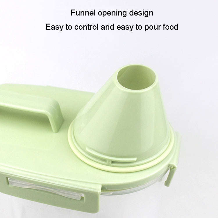 1.5L Pet Food Storage Bucket 4 Snap Dog Food Moisture Proof Sealed Storage Tank(Matcha Green)