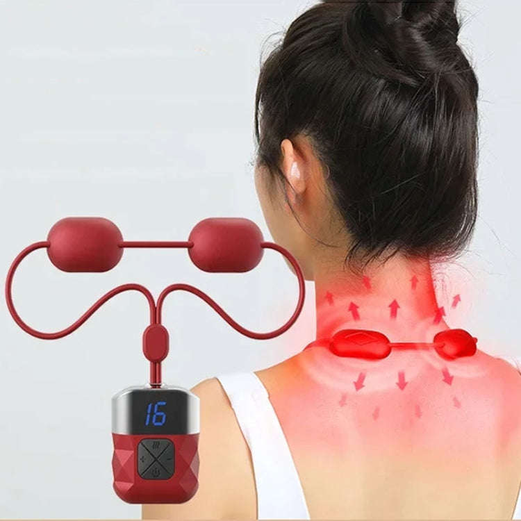 Mini Hanging Neck EMS Pulse Cervical Massager Shoulder and Neck Physiotherapy Instrument(Red)