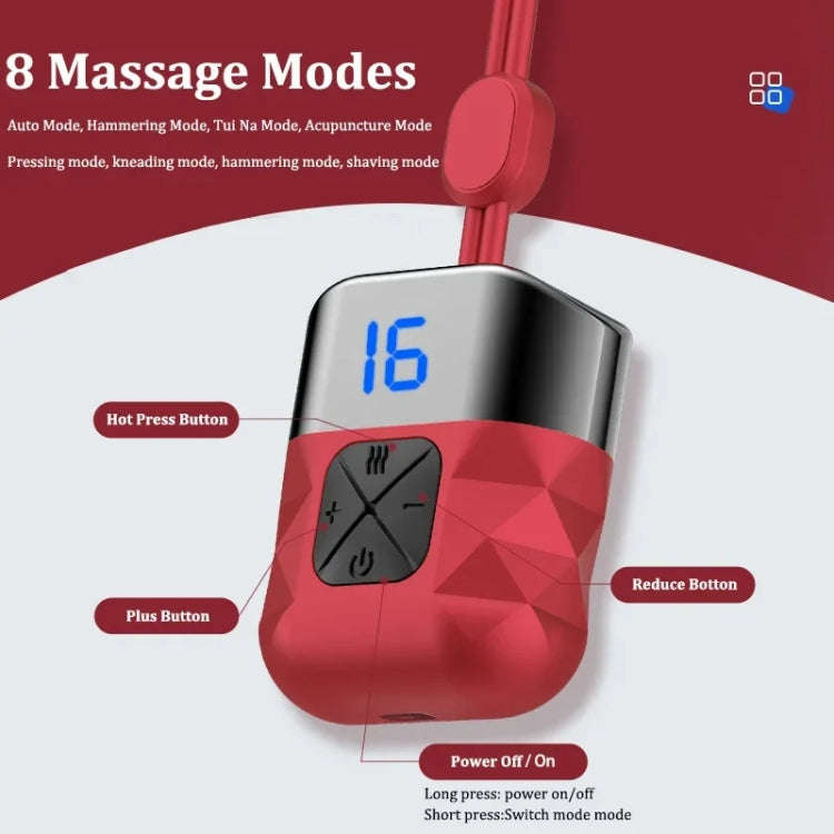 Mini Hanging Neck EMS Pulse Cervical Massager Shoulder and Neck Physiotherapy Instrument(Red)