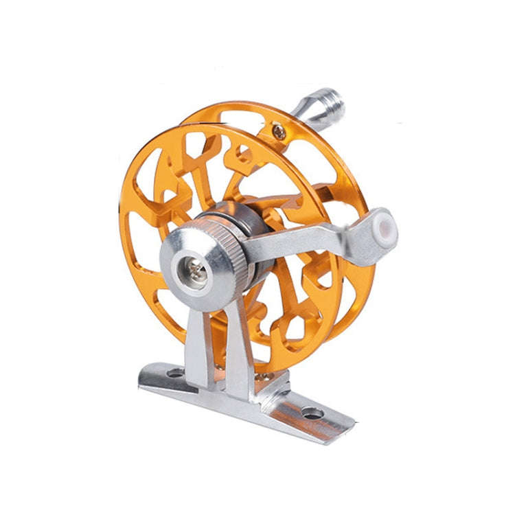 Ice Fishing Raft Reel Fly Reel With Base All Metal Hollow Fishing Tackle, Spec: 65mm Gold