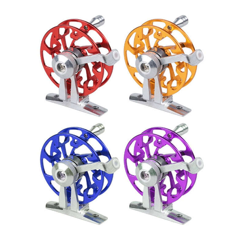 Ice Fishing Raft Reel Fly Reel With Base All Metal Hollow Fishing Tackle, Spec: 50mm Red