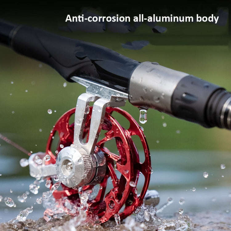 Ice Fishing Raft Reel Fly Reel With Base All Metal Hollow Fishing Tackle, Spec: 65mm Gold