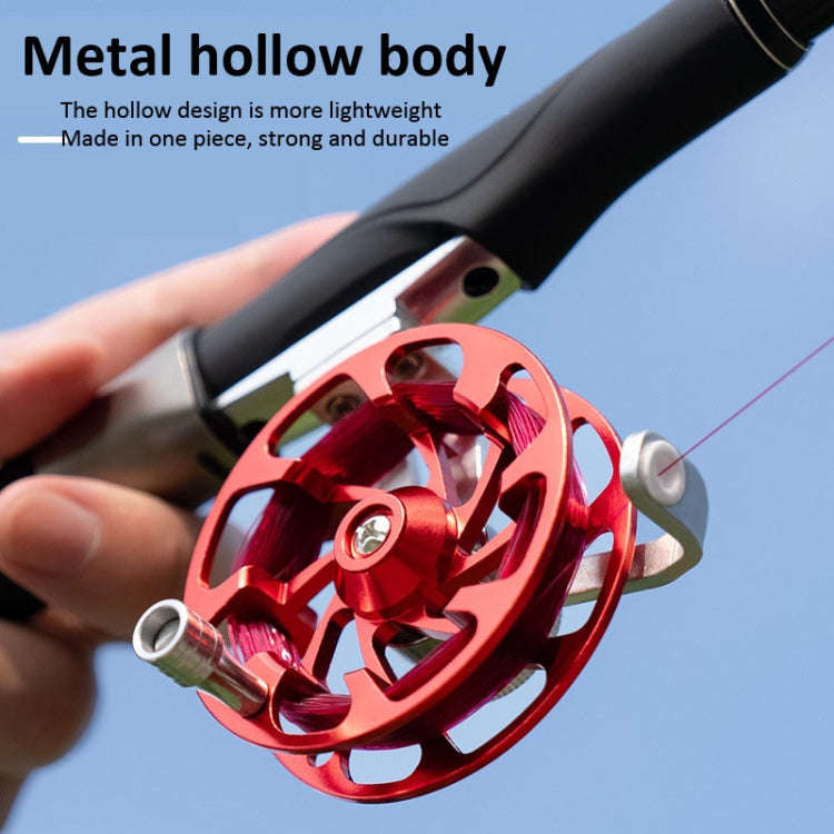 Ice Fishing Raft Reel Fly Reel With Base All Metal Hollow Fishing Tackle, Spec: 65mm Gold