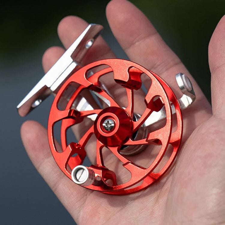 Ice Fishing Raft Reel Fly Reel With Base All Metal Hollow Fishing Tackle, Spec: 65mm Gold