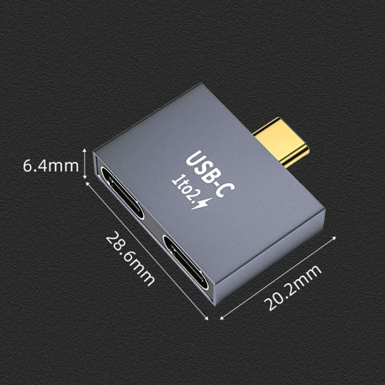 2 x Type-C Female to Type-C Male Type-C Docking Station Computer Charging Data Port Power Adapter