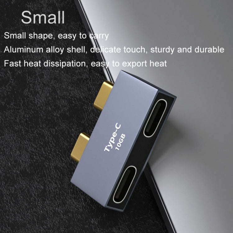 2 x Type-C Female to Type-C Male Type-C Docking Station Computer Charging Data Port Power Adapter