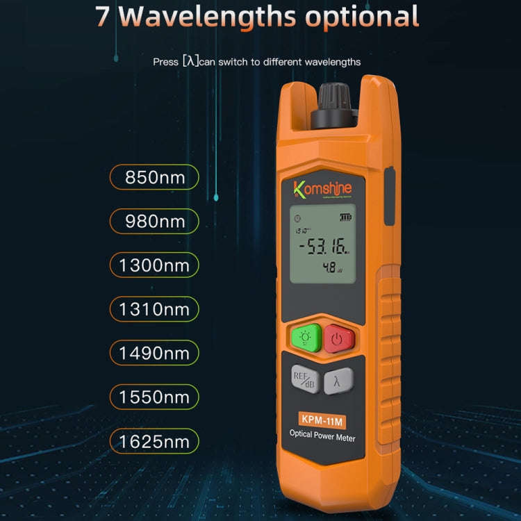 Komshine High Precision Optical Power Meter Mini Fiber Optic Light Attenuation Tester With LED, S...