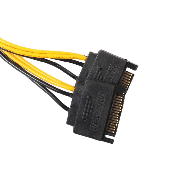 0.2m Full Copper GPU Graphics Card 8 Pin Female To Double 15 Pin SATA Computer Motherboard Power ...