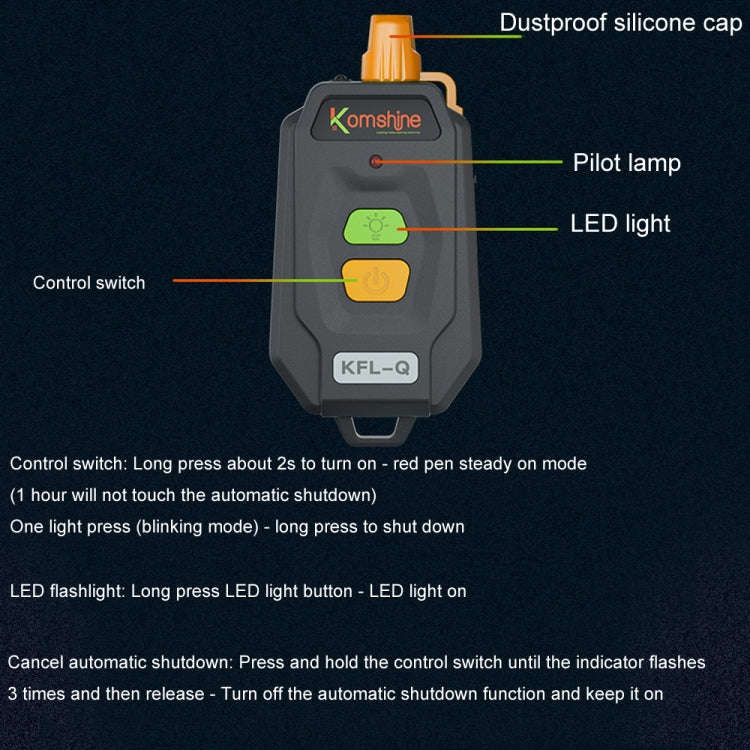 Komshine 20-25km Mini Optical Fiber Breakpoint Positioning Test Red Light Pen, Specification: KFL...