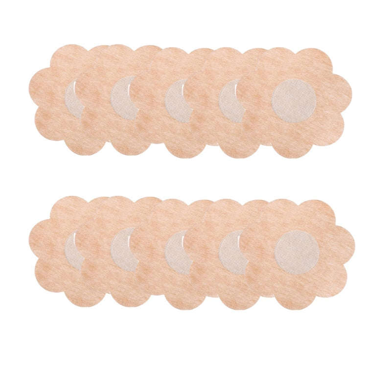 10pcs /Pack Disposable Anti-Bump Invisible Breathable Breast Patch, Model: Flower(OPP Bag)