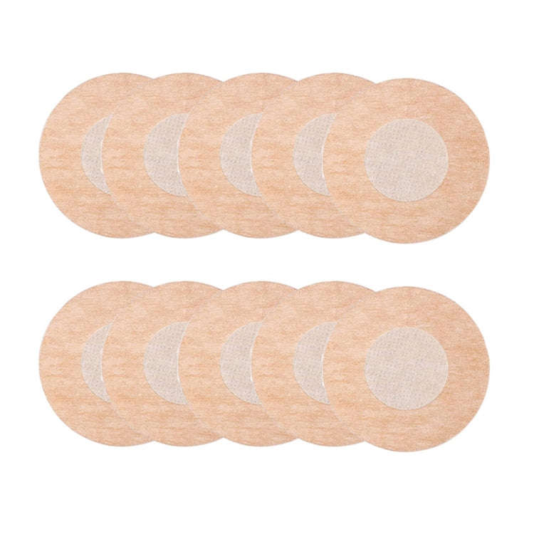 10pcs /Pack Disposable Anti-Bump Invisible Breathable Breast Patch, Model: Round(OPP Bag)