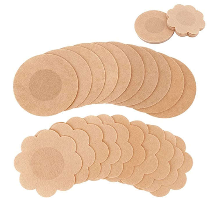 10pcs /Pack Disposable Anti-Bump Invisible Breathable Breast Patch, Model: Flower(OPP Bag)