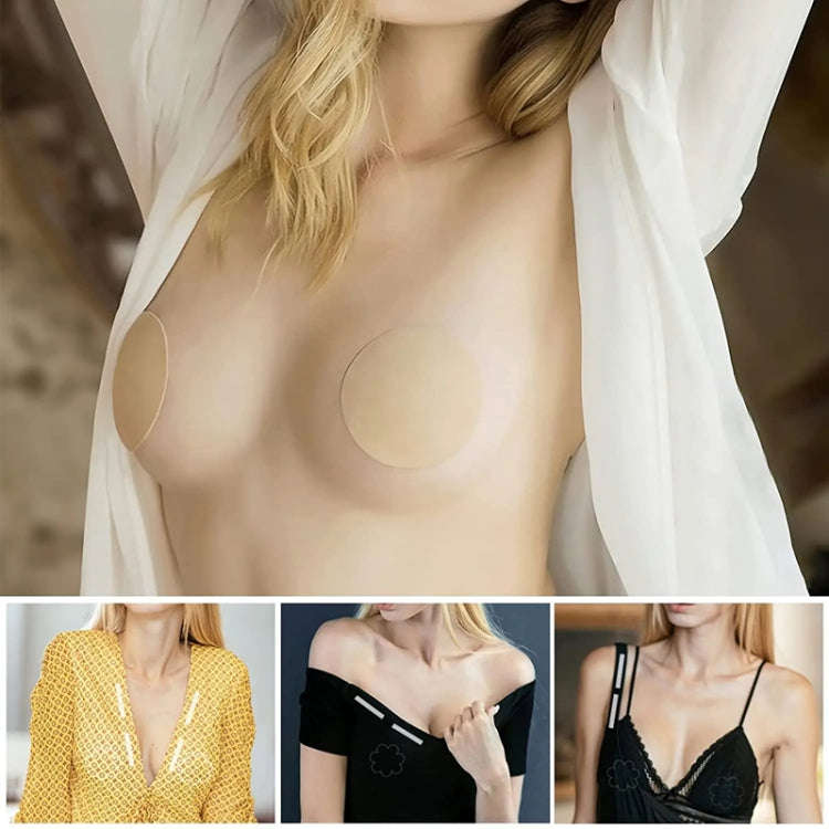 10pcs /Pack Disposable Anti-Bump Invisible Breathable Breast Patch, Model: Flower(OPP Bag)