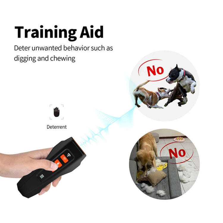 LED Flashing Light Handheld Ultrasonic Bark Arrester Frequency Conversion Dog Training Device(Bla...