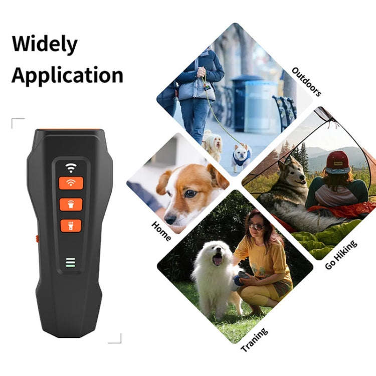 LED Flashing Light Handheld Ultrasonic Bark Arrester Frequency Conversion Dog Training Device(Bla...