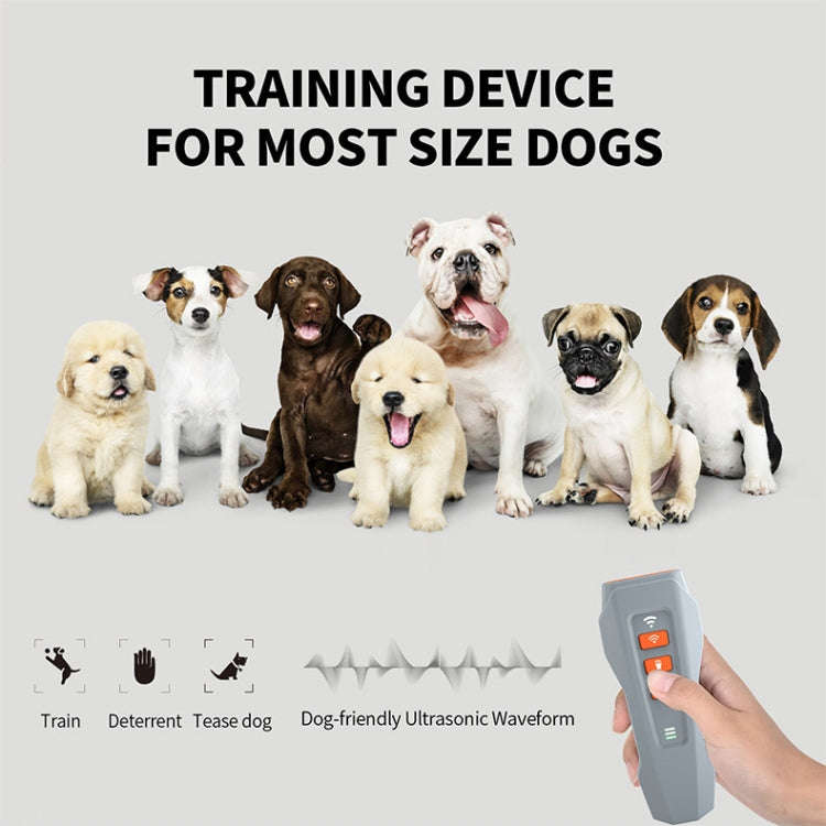 LED Flashing Light Handheld Ultrasonic Bark Arrester Frequency Conversion Dog Training Device(Bla...