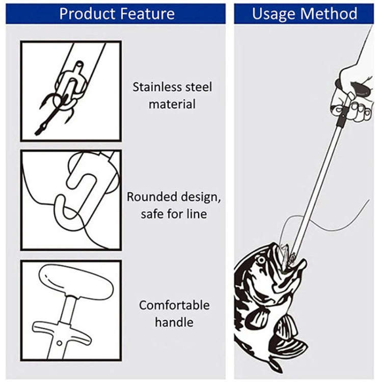 Aluminum Alloy Decoupler T-Shaped Fish Hook Remover Sea Fishing Equipment 24 X 7.5cm, Spec: Gray+...
