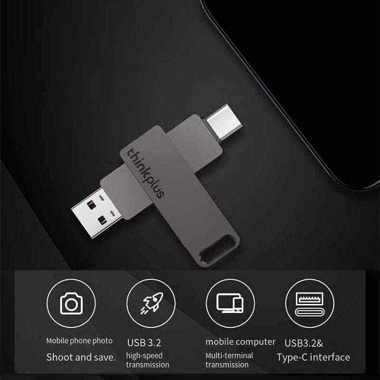 Lenovo Thinkplus MU110 USB3.2+Type-C Dual Interface Rotation Flash Drive, Size: 32GB(Grey)