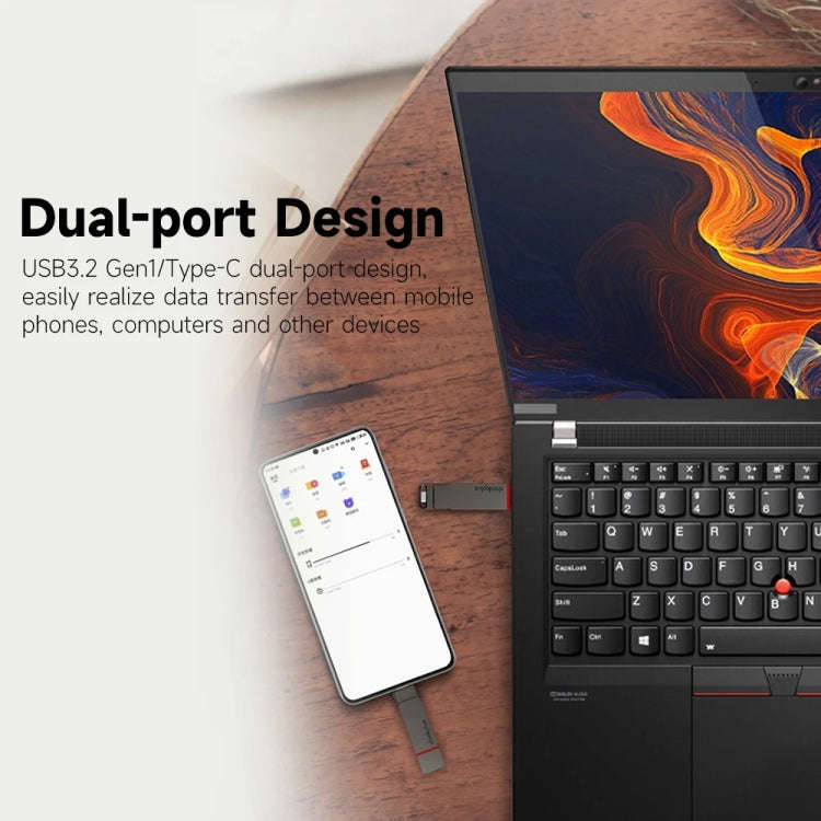 Lenovo Thinkplus TU200Pro USB3.2+Type-C Dual Interface Mobile Phone Solid State U Disk, Memory: 1TB