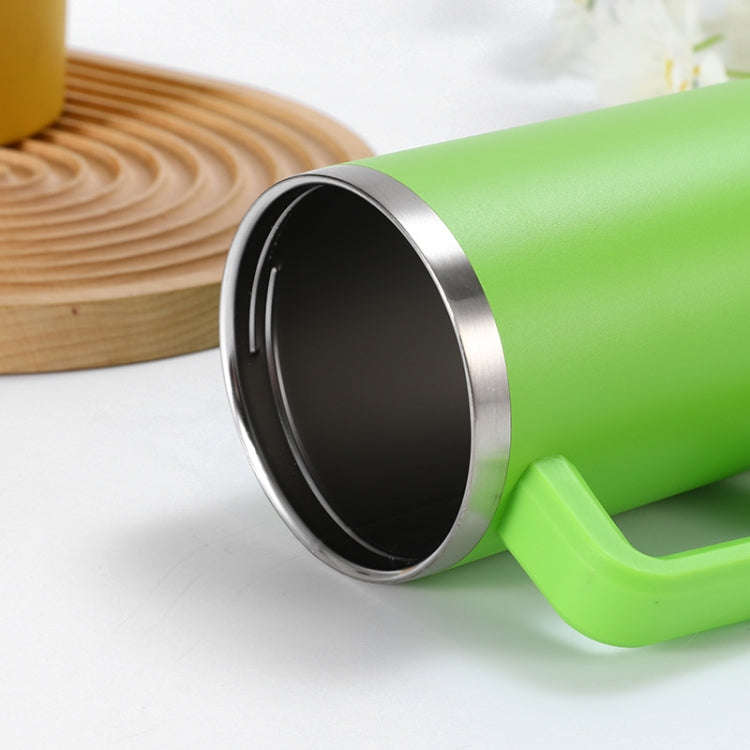 40oz Car Cup Double-Layer Vacuum Cup With Straw Handle Stainless Steel Thermos Cup(Gen1 White)