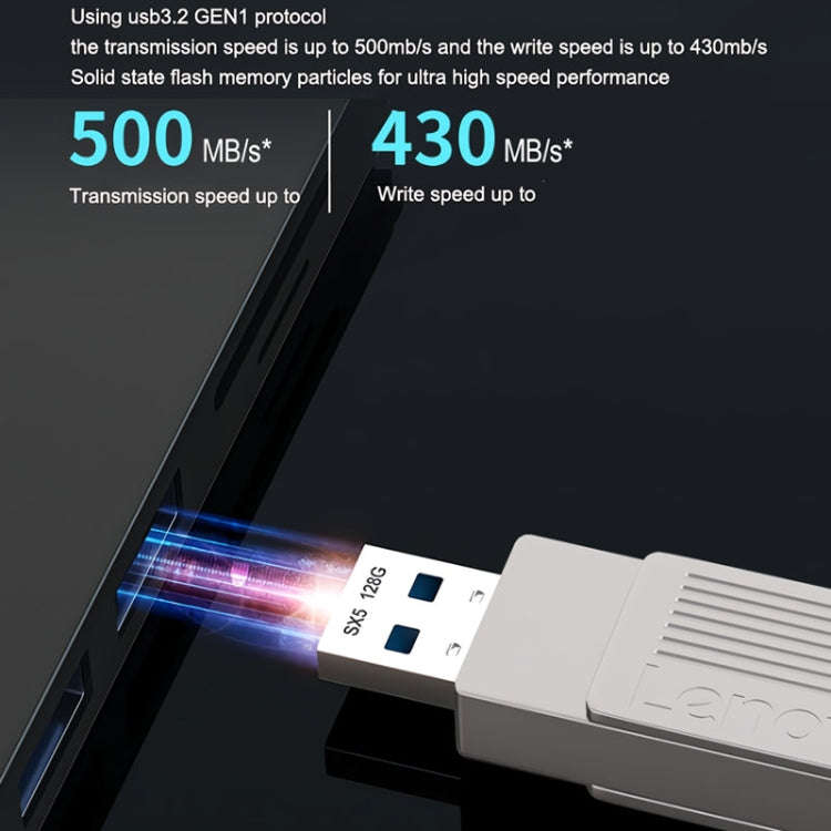 Lenovo SX5 Pro USB3.2+Type-C Dual Interface Mobile Solid State Flash Drive, Memory: 1T(Silver)
