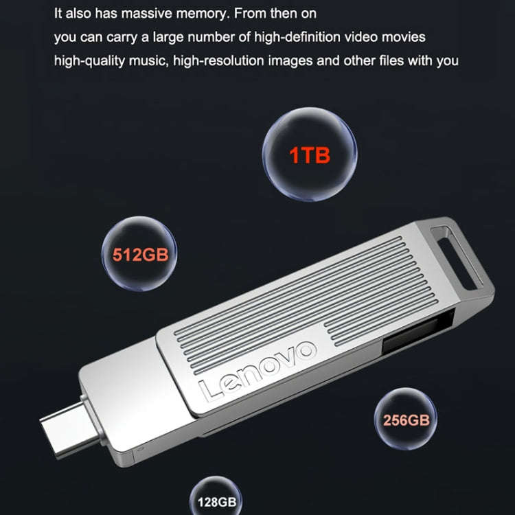 Lenovo SX5 Pro USB3.2+Type-C Dual Interface Mobile Solid State Flash Drive, Memory: 1T(Silver)
