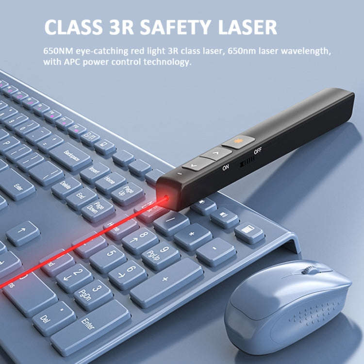 Deli  2.4GHz Page Turner USB Clicker With Red Light For PPT(White)