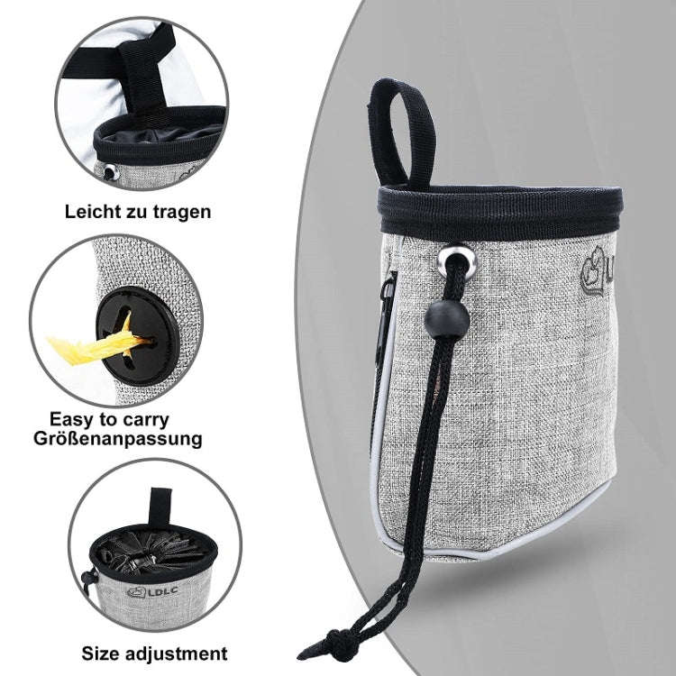 LDLC Outdoor Pet Snack Bag Oxford Cloth Reflective Dog Training Bag(Light Grey)