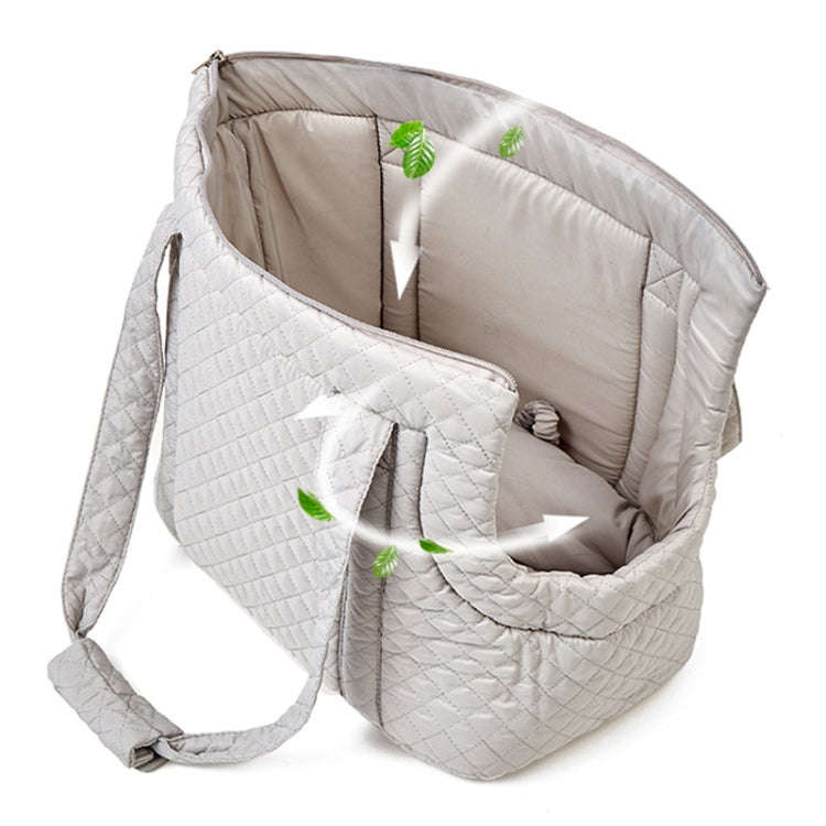 Pet Handbag Autumn And Winter Shoulder Cat Outing Bag, Color: Light Gray