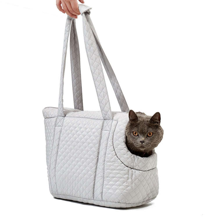 Pet Handbag Autumn And Winter Shoulder Cat Outing Bag, Color: Light Gray