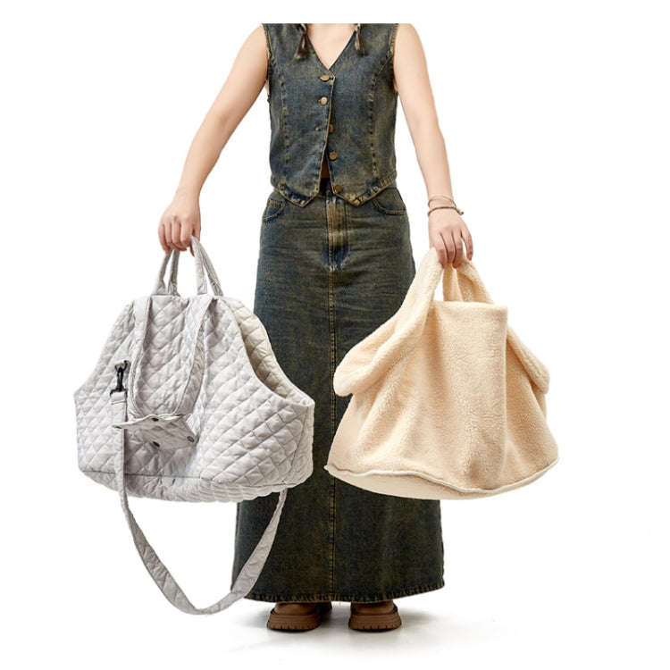 Pet Handbag Autumn And Winter Shoulder Cat Outing Bag, Color: Large Light Gray