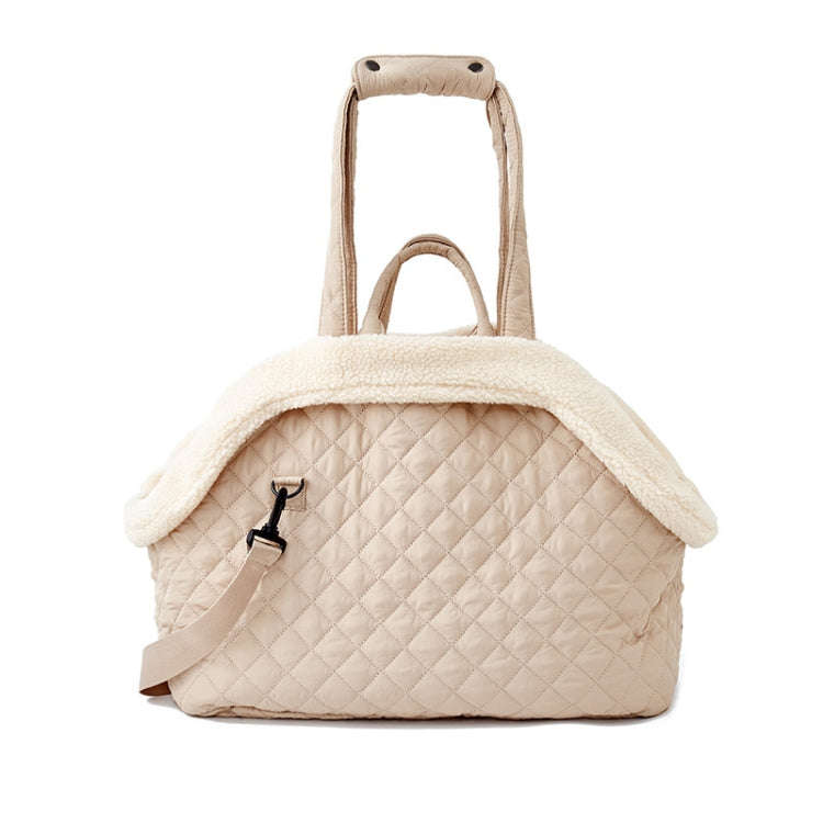 Pet Handbag Autumn And Winter Shoulder Cat Outing Bag, Color: Large Beige Camel