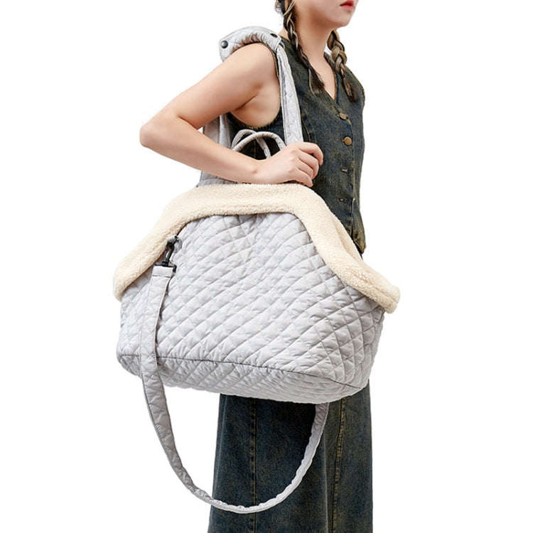 Pet Handbag Autumn And Winter Shoulder Cat Outing Bag, Color: Large Navy Blue