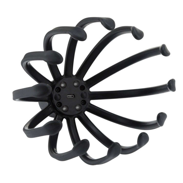 Electrical Scalp Massager Multi-Claw Vibrating Stress Relief Stimulating Hair Scratcher(Black)