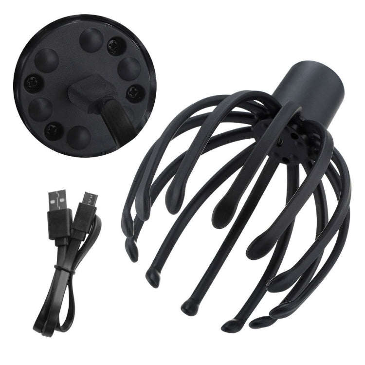 Electrical Scalp Massager Multi-Claw Vibrating Stress Relief Stimulating Hair Scratcher(Black)