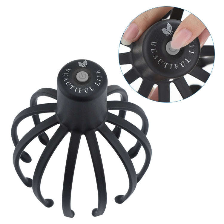 Electrical Scalp Massager Multi-Claw Vibrating Stress Relief Stimulating Hair Scratcher(Black)