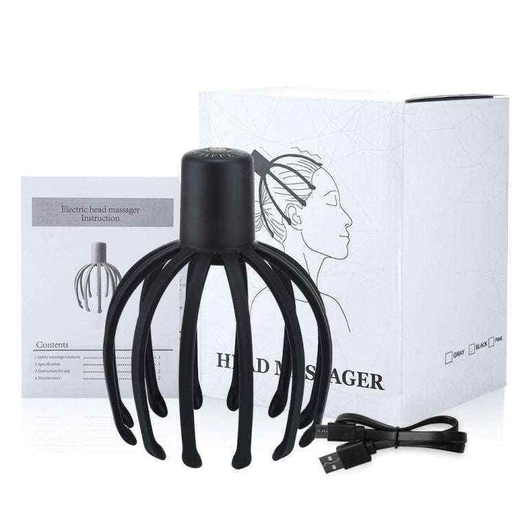 Electrical Scalp Massager Multi-Claw Vibrating Stress Relief Stimulating Hair Scratcher(Black)
