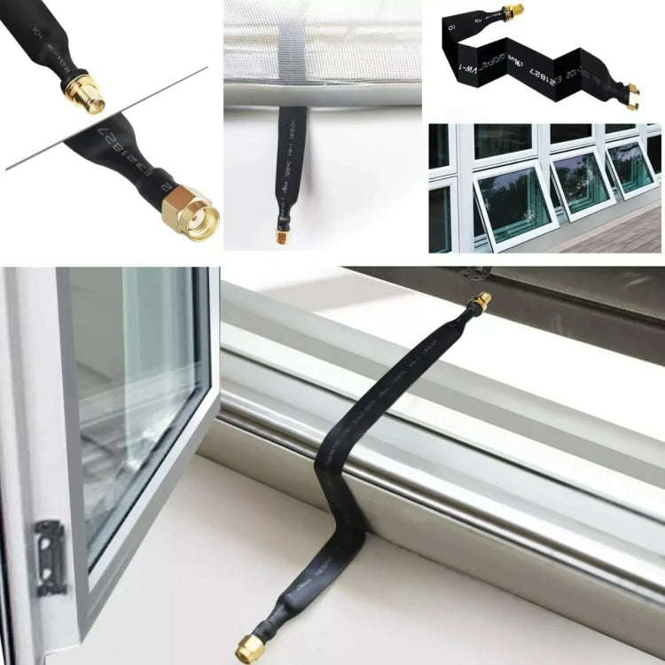 RP-SMA Male To Female  Fiberglass Antenna Through Wall Adapter Cable Flat Window Cable(30cm)