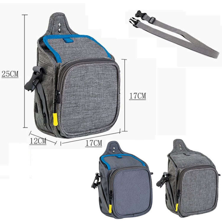 25x17x12cm Portable Pet Training Bag For Outings Dog Pet Snack Waist Bag(Dark Gray+Blue)
