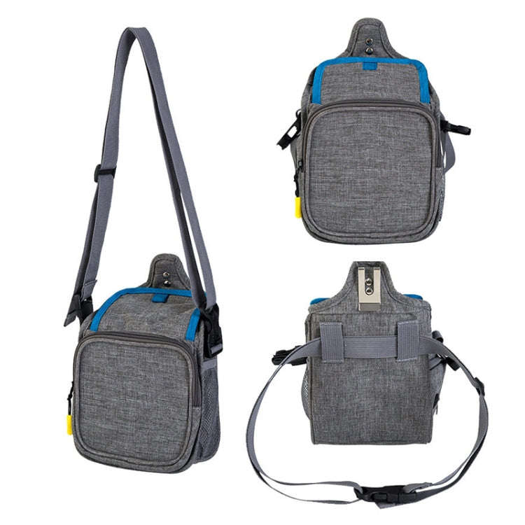 25x17x12cm Portable Pet Training Bag For Outings Dog Pet Snack Waist Bag(Dark Gray+Blue)